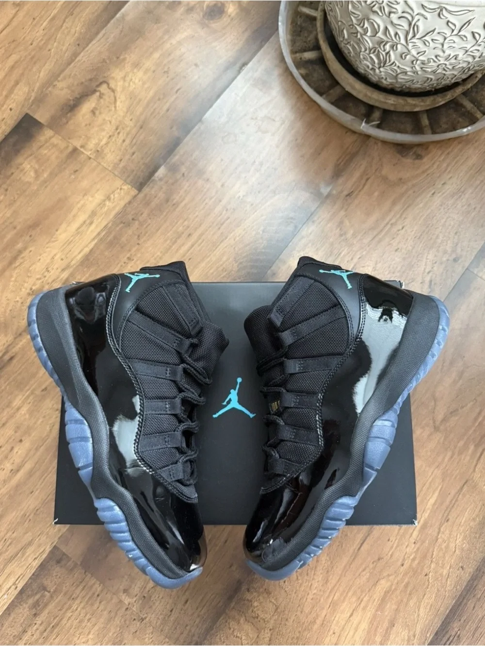 Jordan 11 Retro Black with Teal Accents